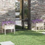 vidaXL Vrtno cvetlično korito 2 kosa belo 70x70x70 cm trdna borovina | Shoptok.si