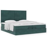 vidaXL Okvir kreveta s madracima tamnozeleni 200x200cm baršunasti - Tamnozelena 200 x 200 cm Gladak dizajn | shoptok.hr