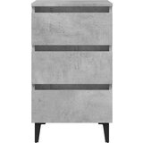 vidaXL noćni ormarić s metalnim nogama boja betona 40 x 35 x 69 cm | shoptok.hr