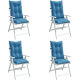 vidaXL Jastuci za stolice 4 kom prošarano plavi 120x50x7 cm od tkanine | shoptok.hr