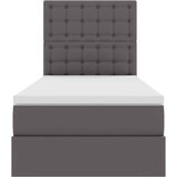  Krevet s prostorom za pohranu s LED-om Siva 90 x 200 cm | shoptok.hr