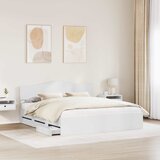  Krevetna konstrukcija Bijelo 180 x 200 cm Inženjersko Drvo Bijela 206 x 183 x 90 cm | Shoptok.si