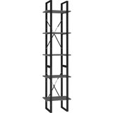 vidaXL Knjižna omara 5-nadstropna siva 40x30x175 cm iverna plošča | Shoptok.si