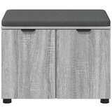  Haldna klop z blazino z vrati Siva Sonoma 60 x 38 x 46 cm, (5000155719) | Shoptok.si