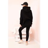 Polski Women's cotton set with a hoodie and high-waisted leggings black | shoptok.hr