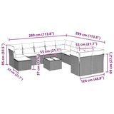  12-dijelni set vrtnih sofa poliratan s jastucima svijetlosivi | shoptok.hr