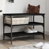 The Living Store Klop za čevlje črna 70x38,5x49 cm inženirski les - Klop Za Čevlje, (21671727) Cene