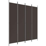 Sobna pregrada s 4 panela smeđa 200 x 220 cm od tkanine | shoptok.hr