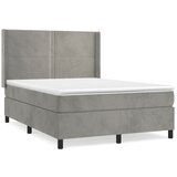 Maison Chic Box spring postelja - Vzmetna postelja z vzmetnico svetlo siv 140x190 cm žamet SL22098, (21892539) | Shoptok.si