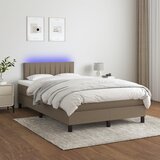  Krevet s oprugama i madracem LED smeđesivi 120x190 cmod tkanine | shoptok.hr