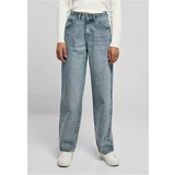 UC Ladies Women's High Waisted Denim Trousers 90'S Wide Leg Denim Tinted Light Blue Washed
