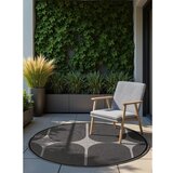 NORTHRUGS Črno-bela okrogla notranja in zunanja preproga ø 160 cm Duet Bowen – | Shoptok.si