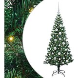 vidaXL Umjetna preddekorirana božićna jelka Zelena 120cm PVC in kovina | Shoptok.si