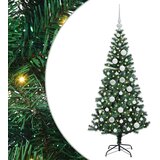 vidaXL Umjetno predsvijetljeno božićno drvce Zelena 120cm PVC i metal | shoptok.hr