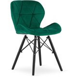 Brandless LAGO stol Velvet - zelena / črne noge x 3, (22031508) | Shoptok.si