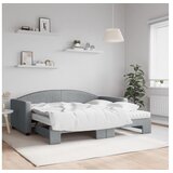 vidaXL Izvlečna dnevna postelja z vzmetnicami sv. siva 90x19 | Shoptok.si