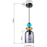  Visilica na sajli TROPEA 1xE27/15W/230V crna/zadimljeno plava/bež | Eponuda.com