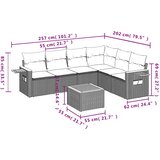  7-dijelni set vrtnih sofa od poliratana s jastucima sivi | shoptok.hr