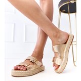  Golden espadrille sandals with buckles Kasina | shoptok.hr