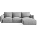 Makamii Svijetlo siva sklopiva kutna garnitura (s desnim kutom/s ležaljkom) Leila – | shoptok.hr