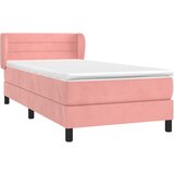 Box spring krevet s madracem ružičasti 100x200 cm baršunasti | shoptok.hr