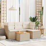  5-dijelni vrtni set sofa s jastucima bež od poliratana | shoptok.hr