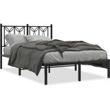 Metalni okvir za krevet s uzglavljem crni 120x190 cm | shoptok.hr