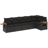 The Living Store Vrtna sedežna garnitura 6-delna z blazinami črna poli ratan - Vrtna Sedežna Garniture, (21443412) | Shoptok.si