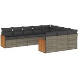  10-dijelni set vrtnih sofa od poliratana s jastucima sivi | shoptok.hr