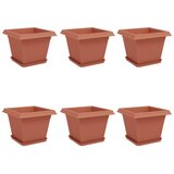vidaXL Saksije za biljke 6 pcs Crvena cigla 28 5 x 28 5 x 22 cm - Crvena cigla 33 x 33 x 26 cm 6 | shoptok.hr