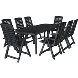 The Living Store Zunanja jedilna garnitura 9-delna plastika antracitna - Zunanja Jedilna Garnitura, (21471861) | Shoptok.si