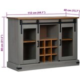 vidaXL Bivak HALDEN 2 drsna vrata siva 112x40x80 cm masivni les | Shoptok.si