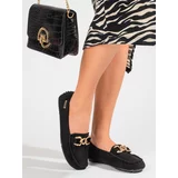 SHELOVET marka niezdefiniowana classic women's loafers black
