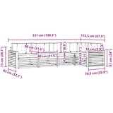  Set vanjskih sofa 5 kom. Prirodna i svijetlo siva Smeđa 331 x 172,5 x 73 cm | Shoptok.si