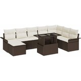  Sjedeća garnitura za vrt 9 kom. Smeđa i krem 297,5 x 187,5 x 85 cm | shoptok.hr