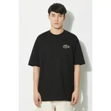 Lacoste Bombažna kratka majica črna barva
