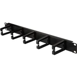 19 cable management bar 1U with 5 turnable plastic brackets, black, OR104B