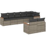  8-dijelni set vrtnih sofa od poliratana s jastucima sivi | shoptok.hr