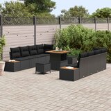  Sjedeća garnitura za vrt 11 kom. 10-Broj sjedala Crna 80 x 80 x 71 cm | shoptok.hr
