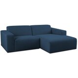 Scandic Temno modra kotna sedežna garnitura iz tkanine bouclé (desni kot) Roxy – | Shoptok.si