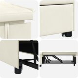 vidaXL 3-v-1 Raztegljiv kavč Krem žamet | Shoptok.si