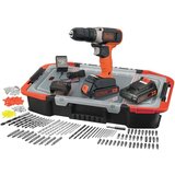 Black & Decker aku vrtalnik/vijačnik 18V 2X1,5Ah ORGANIZATOR160 različnih dodatkov black&amp;decker BCD001BAST | Shoptok.si