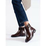 W. POTOCKI Brown low boots with flat heels Potocki cene