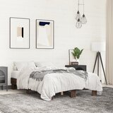 Maison Chic Posteljni okvir - Dvoposteljna postelja - Zakonska postelja rjav hrast 140x190 cm inženirski les in kovina-J14826, (21771337) | Shoptok.si