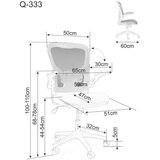  Uredska stolica Q-333 - Tkanina - siva | shoptok.hr
