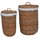  Košarica za rublje 2 pcs Smeđa Kubu Ratan - Smeđa | shoptok.hr