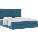 vidaXL Otomanski posteljni okvir z vzmetnicami moder 180x200cm žamet | Shoptok.si