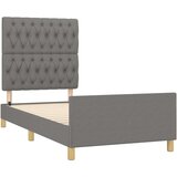  Posteljni okvir z vzglavjem temno siv 90x190 cm blago, (20792212) | Shoptok.si