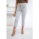 Kesi Włoski Punto trousers with belt grey Cijene