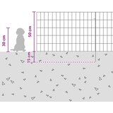  Ograda za vrt s kolčićima 24 pcs 75 x 50 cm Mesh Srebrna | Eponuda.com